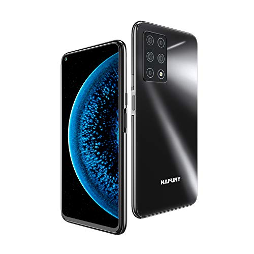 HAFURY GT20 Smartphone 4G Dual Sim, （2020） Teléfono Movil Android 10.0 Pantalla 6.4" 4200 mAh 128GB ROM 6GB RAM 12MP Cámara Principal AI Cinco Cámara Face ID, Negro