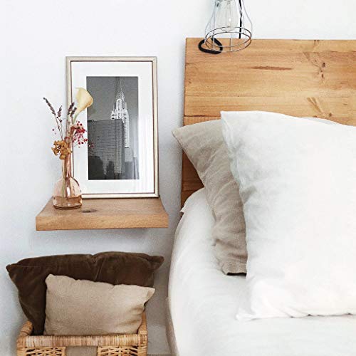 HANNUN Mesita Noche Nala/Mesita de Noche de Madera Maciza de Pared/Mesita de Noche Original Artesanal Fabricada a Mano, Color Desierto HANNUN Mesita Noche Nala/Mesita de Noche de Madera Maciza de Pared/Mesita de Noche Original Artesanal Fabricada a Mano, Color Desierto