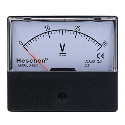 heschen rectangular voltímetro analógico Medidor de panel Volt Voltaje 670 estilo DC 0 - 30 V clase 2.0