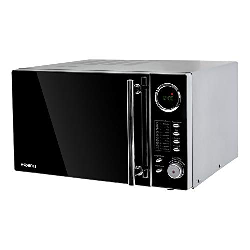 H.Koenig VIO9 Microondas 900 W 1000W, 25 litros, Temporizador hasta 95 min, Pantalla LED, 5 Niveles de Potencia de Calentado, Modo Grill y Descongelador, plástico, Metal, Acero H.Koenig VIO9 Microondas 900 W 1000W, 25 litros, Temporizador hasta 95 min, Pantalla LED, 5 Niveles de Potencia de Calentado, Modo Grill y Descongelador, plástico, Metal, Acero