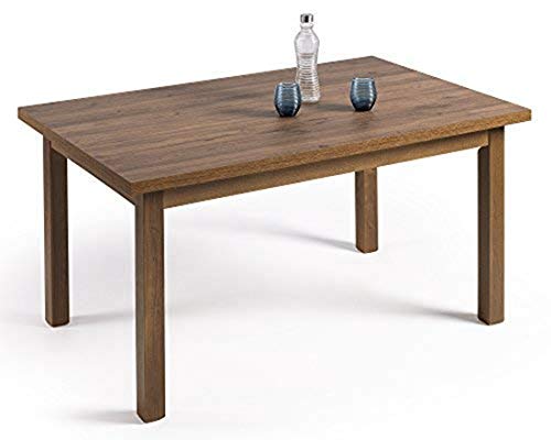 HOGAR24- Mesa Multiusos Comedor Cocina Dimensiones 120 cm x 80 cm Extensible a 190 cm x 80 cm Color Madera Envejecida Nogal