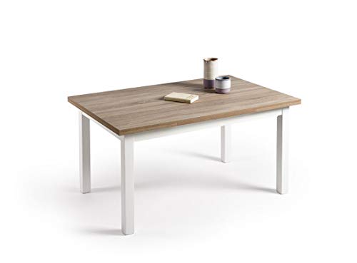HOGAR24- Mesa Multiusos Comedor Cocina Dimensiones 120 cm x 80 cm Extensible Libro a 190 cm x 80 cm Color Roble Cambrian y Blanco HOGAR24- Mesa Multiusos Comedor Cocina Dimensiones 120 cm x 80 cm Extensible Libro a 190 cm x 80 cm Color Roble Cambrian y Blanco