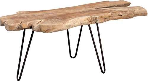 HomeTrends4You Tallus Mesa de saln, Madera de Teca, marrón, 100 x 40 x 40 cm