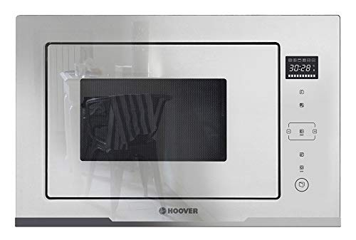 Hoover H-MICROWAVE 500 - HMGV28GDFW - Microondas integrable con grill, 28 litros, 1450W, 6 programas, 5 niveles de potencia, Temporizador 95min, Quick Start, Apertura electrónica, Blanco