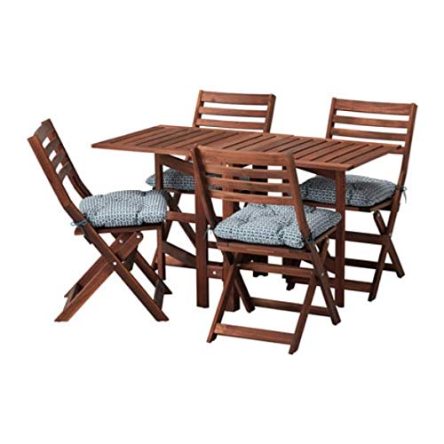 Ikea Applaro 491.835.69 - Mesa y 4 sillas Plegables, Color marrón