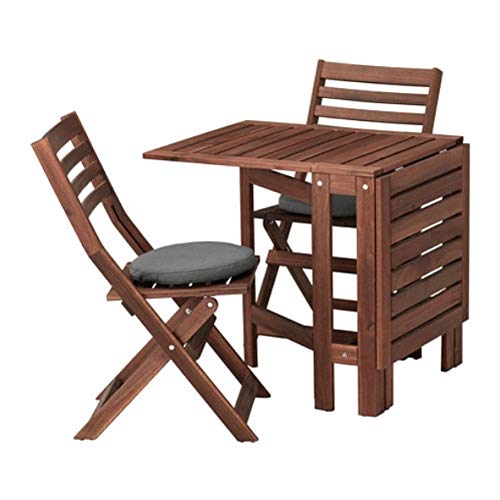 Ikea Applaro 992.686.36 - Mesa y 2 sillas Plegables, Color marrón