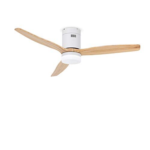 IKOHS LIGHTCALM White - Ventilador de Techo con Luz, Silencioso, 3 Aspas, Mando a Distancia, 132 cm de Diámetro, 6 Velocidades,Temporizador, Aspas de Madera, Motor DC, 40W (Madera Natural) IKOHS LIGHTCALM White - Ventilador de Techo con Luz, Silencioso, 3 Aspas, Mando a Distancia, 132 cm de Diámetro, 6 Velocidades,Temporizador, Aspas de Madera, Motor DC, 40W (Madera Natural)