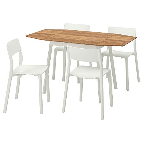 JANINGE/IKEA PS 2012 mesa y 4 sillas 80x74 cm bambú/blanco