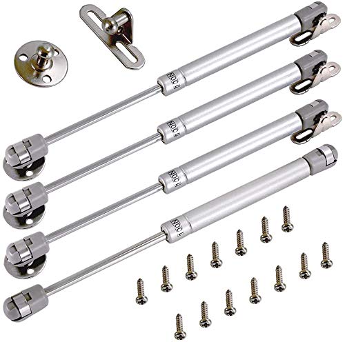 Jdel 4PCS Pistones a Gas Amortiguadores Muebles Cocina Muelle Hidráulico Puertas Elevables Bisagras Resortes Armario con Tornillos (120N / 12kg 270mm, Niquel, 0 Jdel 4PCS Pistones a Gas Amortiguadores Muebles Cocina Muelle Hidráulico Puertas Elevables Bisagras Resortes Armario con Tornillos (120N / 12kg 270mm, Niquel, 0