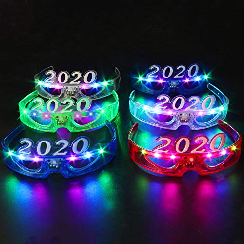 Joyibay 6 Pares de Gafas LED Lindas Divertidas Gafas iluminadas Gafas de Fiesta para 2020 Año Nuevo