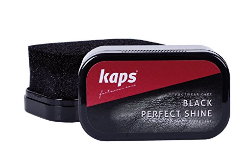 Kaps Esponja Abrillantadora de Calzado para Un Brillo Instantáneo, para Zapatos, Botas y Bolsos de Cuero, Perfect Shine, (Negro)