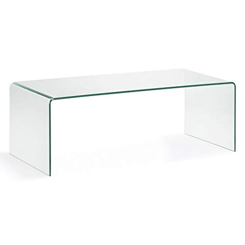 Kave Home - Mesa de Centro Burano de Cristal Templado Transparente con Forma Rectangular 110 x 50 cm Kave Home - Mesa de Centro Burano de Cristal Templado Transparente con Forma Rectangular 110 x 50 cm