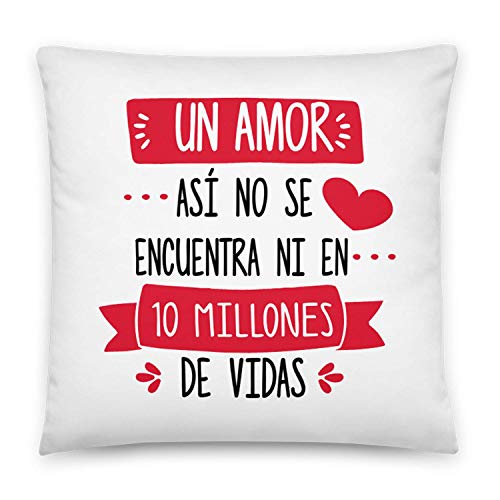 Kembilove Almohada para Parejas – Cojín Blando para Parejas con Mensaje Un Amor así, no se Encuentra ni en Millones de Vida – Cojines Originales para Regalar a Enamorados el día de San Valentín