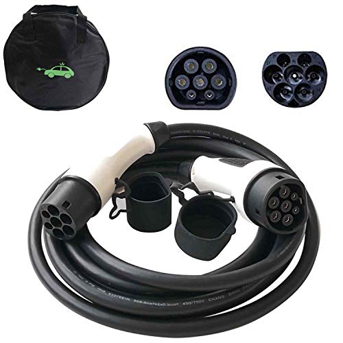 K.H.O.N.S. Tipo 2 EV Cable de Carga Monofásico Tipo 2 a Tipo 2 32A para Vehículo Eléctrico, 32 Amp/16Amp(7.2kw-7.4kw), 7.4kw, TUV 5M Cable con Bolsa K.H.O.N.S. Tipo 2 EV Cable de Carga Monofásico Tipo 2 a Tipo 2 32A para Vehículo Eléctrico, 32 Amp/16Amp(7.2kw-7.4kw), 7.4kw, TUV 5M Cable con Bolsa