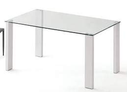 KITKAY Mesa Comedor Fija de Cristal Templado de 140x80 cm.