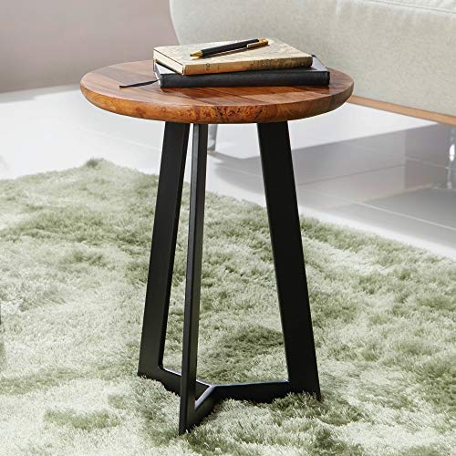 KS-Furniture WL5.664 - Mesa Auxiliar, 35 x 45 x 35 cm, Madera de Sheesham, Metal, Estilo Industrial, Taburete de Madera, Mesa de Madera, Patas de Metal, Mesa Decorativa, Madera de rosal KS-Furniture WL5.664 - Mesa Auxiliar, 35 x 45 x 35 cm, Madera de Sheesham, Metal, Estilo Industrial, Taburete de Madera, Mesa de Madera, Patas de Metal, Mesa Decorativa, Madera de rosal