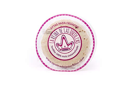 La Reina de las Tortillas-Tortillas Mexicanas de Maíz Blanco 100% Nixtamalizado, Líder gastronomía mexicana. Para Veganos y Celíacos. Pack de 500 gr Al Vacío, 12 cm. 23 uds aprox.