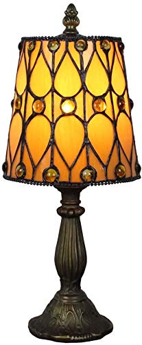 Lámpara de mesa, amarillo, estilo simple de 7 pulgadas Lámpara de mesa de cristal colorida, salón salón dormitorio mini luz de noche vintage,A