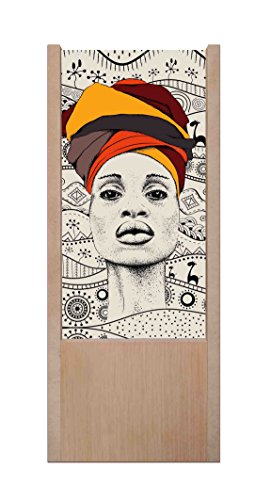 lámpara de mesa de madera mujer África