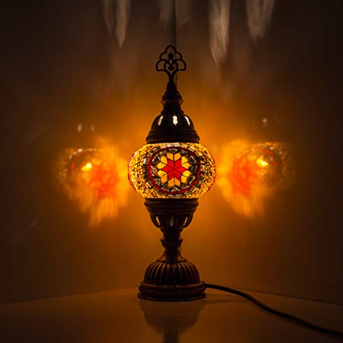Lámpara de mosaico hecho a mano con mosaico, farol turco/marroquí, lámpara de mesa, globo