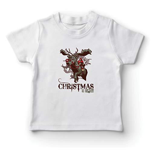 lepni.me Camiseta para Niño/Niña La Navidad se Acerca Ideas de Regalos de Santa Navidad (14-15 Years Blanco Multicolor)
