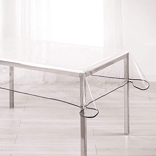 Ligne Decor Douceur d 'Interieur 140 x 240 cm Plain Cristal 15/100e jardín Biais Mantel, Antracita