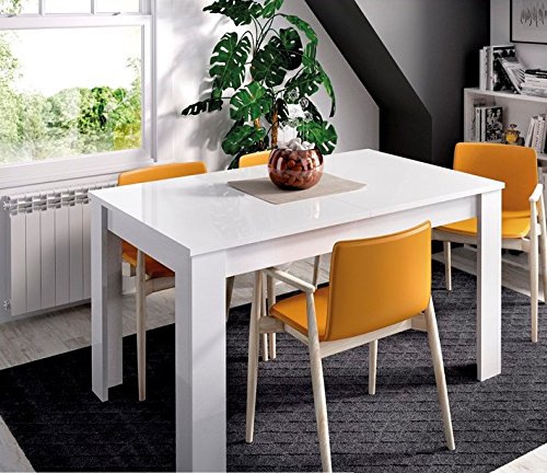 LIQUIDATODO ® - Mesa extensible de 140x90cm moderna y barata ext a 190cm en blanco brillo LIQUIDATODO ® - Mesa extensible de 140x90cm moderna y barata ext a 190cm en blanco brillo