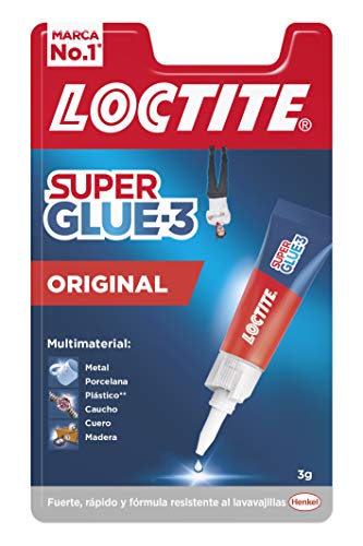 Loctite Super Glue-3 Original, pegamento universal con triple resistencia, adhesivo transparente, pegamento instantáneo y fuerza instantánea, 1x3 g