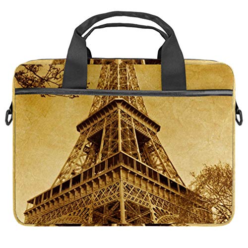 LORVIES - Bolso bandolera para portátil de 14 a 15,4 pulgadas, diseño vintage de la Torre Eiffel de París y Francia
