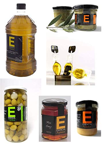 Lote Ahorro - 6 Productos- Aceite de oliva virgen extra, miel, aceitunas, tapenade, mermelada y monodosis