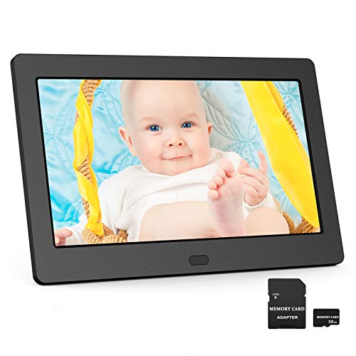 Marco Digital 7 Pulgadas, Marco de Fotos Digital con Tarjeta SD 32GB, Control Remoto, IPS Pantalla y Alta Resolución 1280 * 800, Reproductor de Foto/Música/Video/Despertador/Calendario, Negro Marco Digital 7 Pulgadas, Marco de Fotos Digital con Tarjeta SD 32GB, Control Remoto, IPS Pantalla y Alta Resolución 1280 * 800, Reproductor de Foto/Música/Video/Despertador/Calendario, Negro