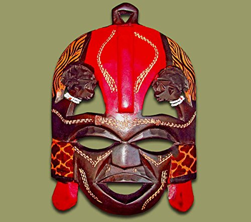 màscara de madera hecho a mano Kenya Masai tribal decoracion por la casa de pared (large)