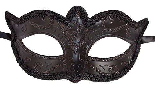 Mascara Veneciana de Carnaval, Negro Medianoche.
