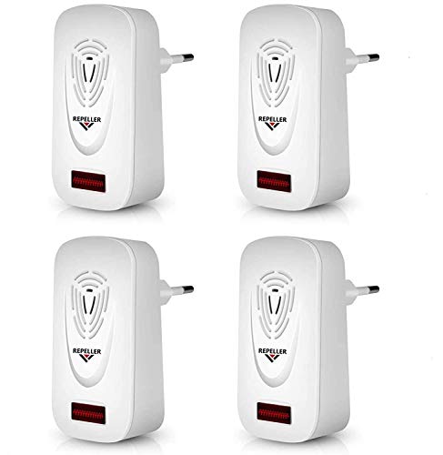 MATEHOM Repelente Ultrasonico, Electrónico Repelente Mosquitos Insectos para Interiores Anti Cucarachas, Moscas, Mosquitos, Ratones, Arañas,100% Inofensivo para Mascotas y Humanos(Paquete de 4) MATEHOM Repelente Ultrasonico, Electrónico Repelente Mosquitos Insectos para Interiores Anti Cucarachas, Moscas, Mosquitos, Ratones, Arañas,100% Inofensivo para Mascotas y Humanos(Paquete de 4)
