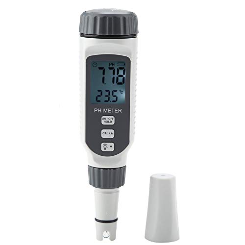 Medidor de pH digital, medidor profesional de pH y temperatura portátil de calidad del agua, Acidímetro PH818 0-14 pH Medición inteligente Precisa y Sensor Pantalla LCD