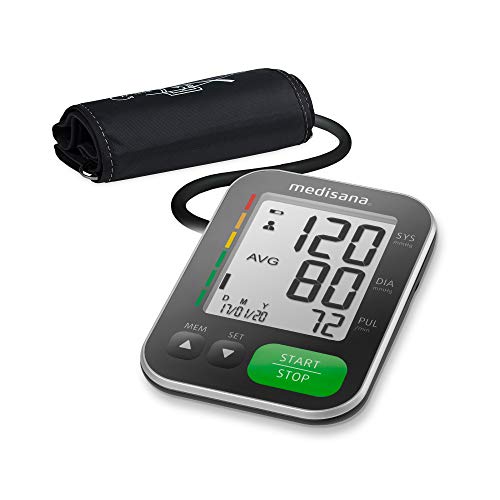 Medisana BU 565 tensiómetro para el brazo, pantalla de arritmia, escala de colores de los semáforos de la OMS, función IHB, para una medición precisa de la presión sanguínea y medición del pulso