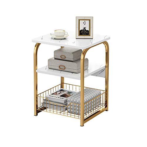 Mesa Auxiliar 1/2 Pisos Mesita de Centro Metálica Mesita Auxiliar Creativa Mueble Mesitas de Noche Color Mármol Mesas de Café Salón Comedor Mesa Auxiliar Mesa para Sofá Sala de Esta -Dorado 2 Capas Mesa Auxiliar 1/2 Pisos Mesita de Centro Metálica Mesita Auxiliar Creativa Mueble Mesitas de Noche Color Mármol Mesas de Café Salón Comedor Mesa Auxiliar Mesa para Sofá Sala de Esta -Dorado 2 Capas