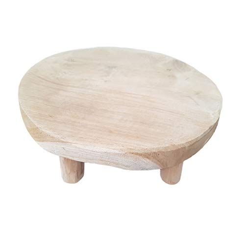 Mesa Auxiliar Decorativa Madera Teca Natural Indonesia 20x20 CMS