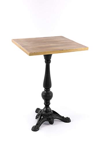 Mesa Auxiliar Hierro y Madera Provenzal Dorado Negro 42 x 63