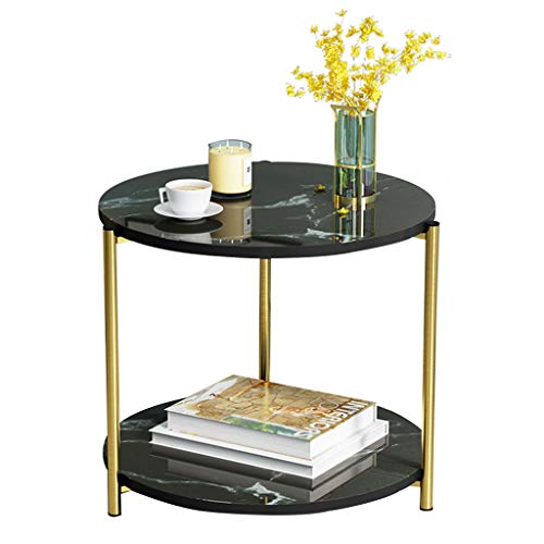 Mesa de Centro Mesa Redonda pequeña Lateral Mesa Superior de MDF - Mesita de Noche de decoración de Muebles Modernos - con Patas de Metal Dorado para Sala de Estar (Blanco/Negro) Mesa de Centro Mesa Redonda pequeña Lateral Mesa Superior de MDF - Mesita de Noche de decoración de Muebles Modernos - con Patas de Metal Dorado para Sala de Estar (Blanco/Negro)