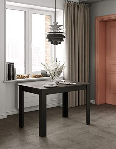 Mesa de comedor Nice, tablero de partículas de melamina, negro y hormigón, 110 x 70 x 73 cm Mesa de comedor Nice, tablero de partículas de melamina, negro y hormigón, 110 x 70 x 73 cm