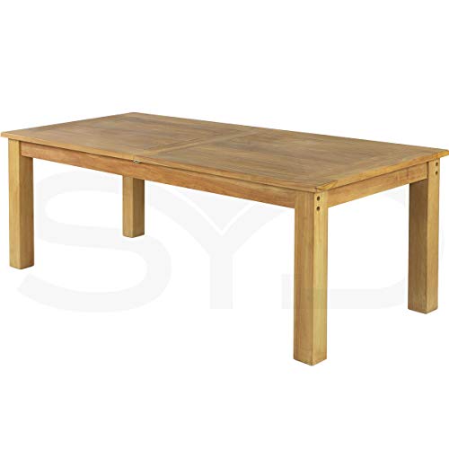 Mesa de Comedor rústica de Teca Grado A. Extensible de 210 a 280cm.