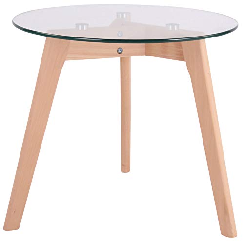 Mesa De Cristal Redonda Motala I Mesa Auxiliar con Patas De Madera I Mesa De Salón con Diámetro De Ø40 cm ó Ø50 cm I Mesa Moderna I, Color:Vidrio Transparente, Tamaño:50 cm Mesa De Cristal Redonda Motala I Mesa Auxiliar con Patas De Madera I Mesa De Salón con Diámetro De Ø40 cm ó Ø50 cm I Mesa Moderna I, Color:Vidrio Transparente, Tamaño:50 cm