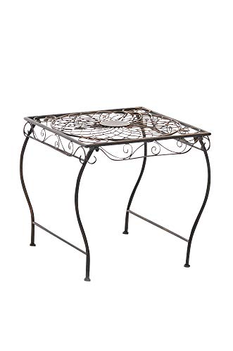 Mesa de Jardín Zarina | Mesa de Exterior en Hierro Forjado I Mesa Cuadrada de Terraza Estilo Rústico I Color:, Color:Bronce Mesa de Jardín Zarina | Mesa de Exterior en Hierro Forjado I Mesa Cuadrada de Terraza Estilo Rústico I Color:, Color:Bronce