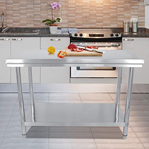 Mesa trabajo acero inoxidable, Superficie de trabajo, Mesa profesional de acero inoxidable para cocina y Catering 120 x 60 x 85 cm Mesa trabajo acero inoxidable, Superficie de trabajo, Mesa profesional de acero inoxidable para cocina y Catering 120 x 60 x 85 cm