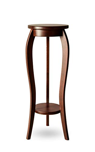 Mesita auxiliar de haya maciza, ideal como soporte de maceta de flores, madera, caoba, 28x75 Mesita auxiliar de haya maciza, ideal como soporte de maceta de flores, madera, caoba, 28x75