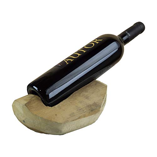 Mimbre&Co Soporte de Madera de teka para Botella de Vino de 75cl - Botellero de Madera - Accesorios de Mesa -