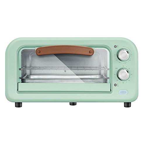 Mini Horno Compacto De 12l Retro Y Liviano/Temperatura Controlada De 90-230°C/Temporizador De 60 Minutos Con Apagado Automático / 800w / Puerta De Vidrio Templado,Verde