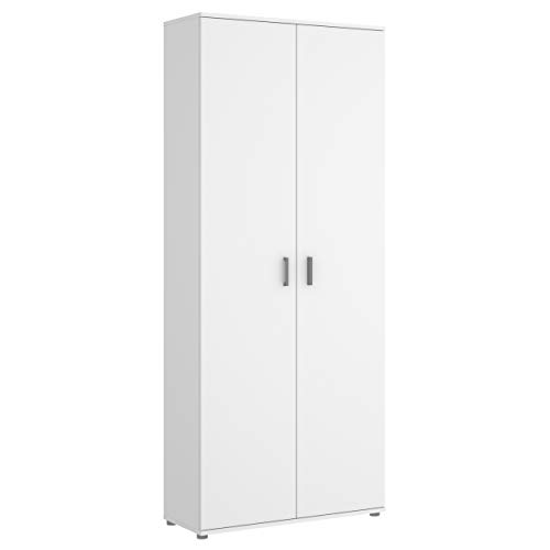 Mobelcenter - Armario Multiusos 2 Puertas - Armario Auxiliar con Escobero - Acabado Color Blanco - Medidas: Ancho: 78 cm x Fondo: 35 cm x Alto: 190 cm - (1209)