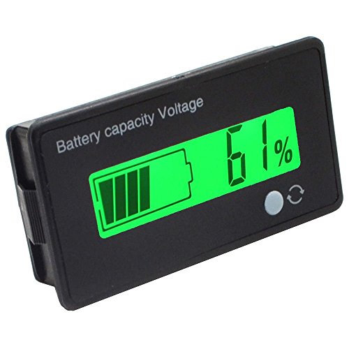 Monitor con pantalla LEC verde de 12 V multifuncional para medir la capacidad de la batería de plomo-ácido, para moto y coche de golf
